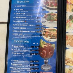La Playa Restaurant - Menu as of October 2022