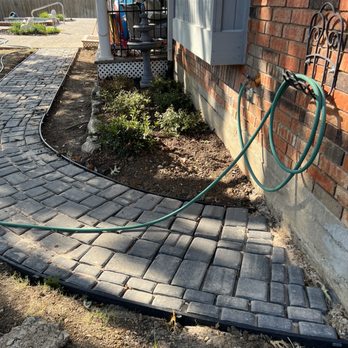 Moises Pizana Hardscapes - Before picture of walkway that Moises picked up and redid. - Masonry/Concrete Near Me - Dallas, Texas Moises Pizana Hardscapes - Before picture of walkway that Moises picked up and redid. - Masonry/Concrete Near Me - Dallas, Texas