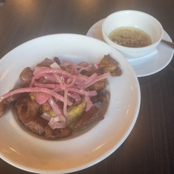 Metropol - Mofongo with fried pork and pickled red onions - Puerto Rican Near Me - San Juan, Puerto Rico