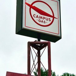 The original sign from the former gas station that gave us our name and awesome location!