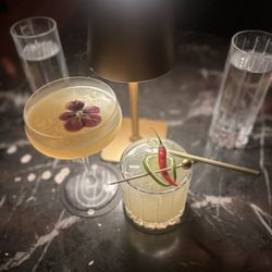 Spicy marg and a vodka based drink (forget the name)