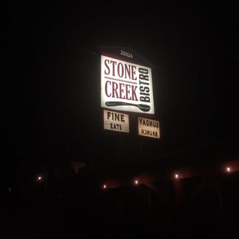 Stone Creek Bistro - Sign outside - New American Near Me - Blue Jay, California