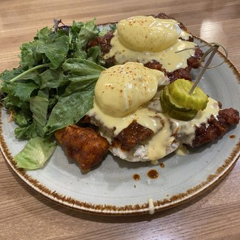 Maple & Yolk - Nashville Hot Benedict - Breakfast & Brunch Near Me - Urbana, Illinois Maple & Yolk - Nashville Hot Benedict - Breakfast & Brunch Near Me - Urbana, Illinois
