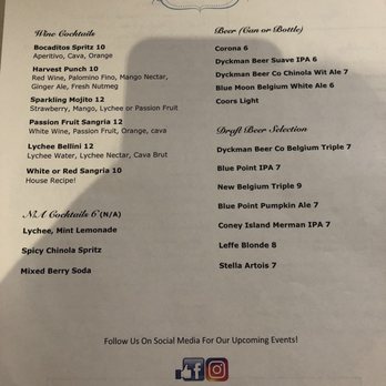 Bocaditos Bistro - Drink Menu - Breakfast & Brunch Near Me - New York, New York Bocaditos Bistro - Drink Menu - Breakfast & Brunch Near Me - New York, New York