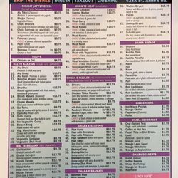 Sizzling Dhaba - Menu. 2019/04/29.