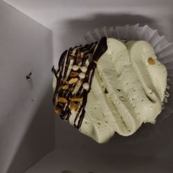 La Patisserie Cafe - Pistachio chocolate cupcake. I had a a nice view of it cut in half, but sadly had some technical issues. Haha