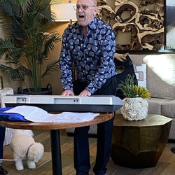 Palm Vista Senior Living - Tom, one of our volunteers heading off a good old-fashioned sing-along