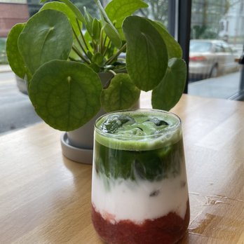 Ceremony - Ice strawberry Matcha latte - Tea Rooms Near Me - Providence, Rhode Island Ceremony - Ice strawberry Matcha latte - Tea Rooms Near Me - Providence, Rhode Island
