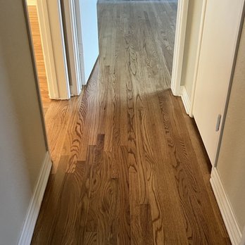 AK Hardwood Floors - We went with golden oak stain on red oak floors. - Flooring Near Me