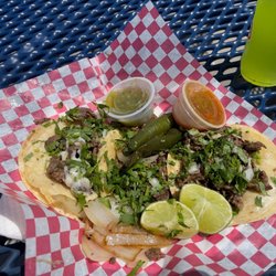 Jose's Tacos - Three steak tacos.