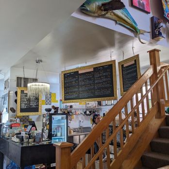 Curious Toast - The front counter and staircase to go upstairs - Cafes Near Me - Albuquerque, New Mexico