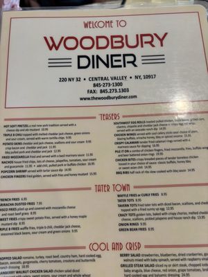 Menu photo 1 Woodbury Diner Central Valley, NY Menu photo 1 Woodbury Diner Central Valley, NY