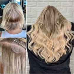 HG Studio - Before + after 16" micro keratin fusion extensions