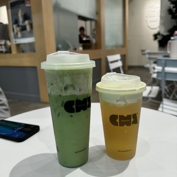 Cha Redefine - Black Sesame Matcha & Osmanthus Oolong Avocado Cream Foam - Tea Rooms Near Me - Rowland Heights , California