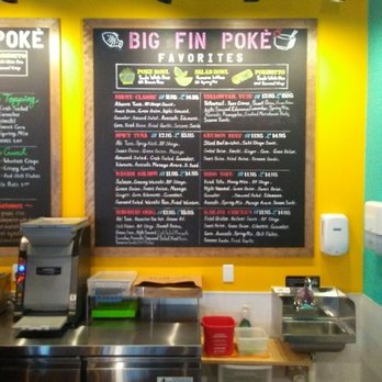 Big Fin Poké - Menu board - Sushi Bars Near Me - South Portland, Maine Big Fin Poké - Menu board - Sushi Bars Near Me - South Portland, Maine