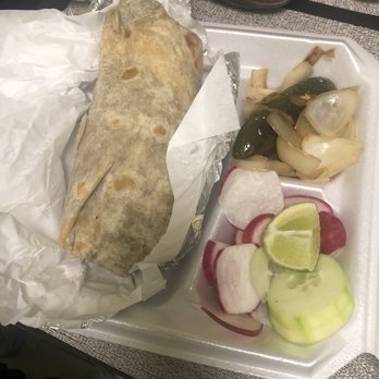 Archie's Food Truck - Carne asada burrito and veggies. - Food Trucks Near Me - Tujunga, California