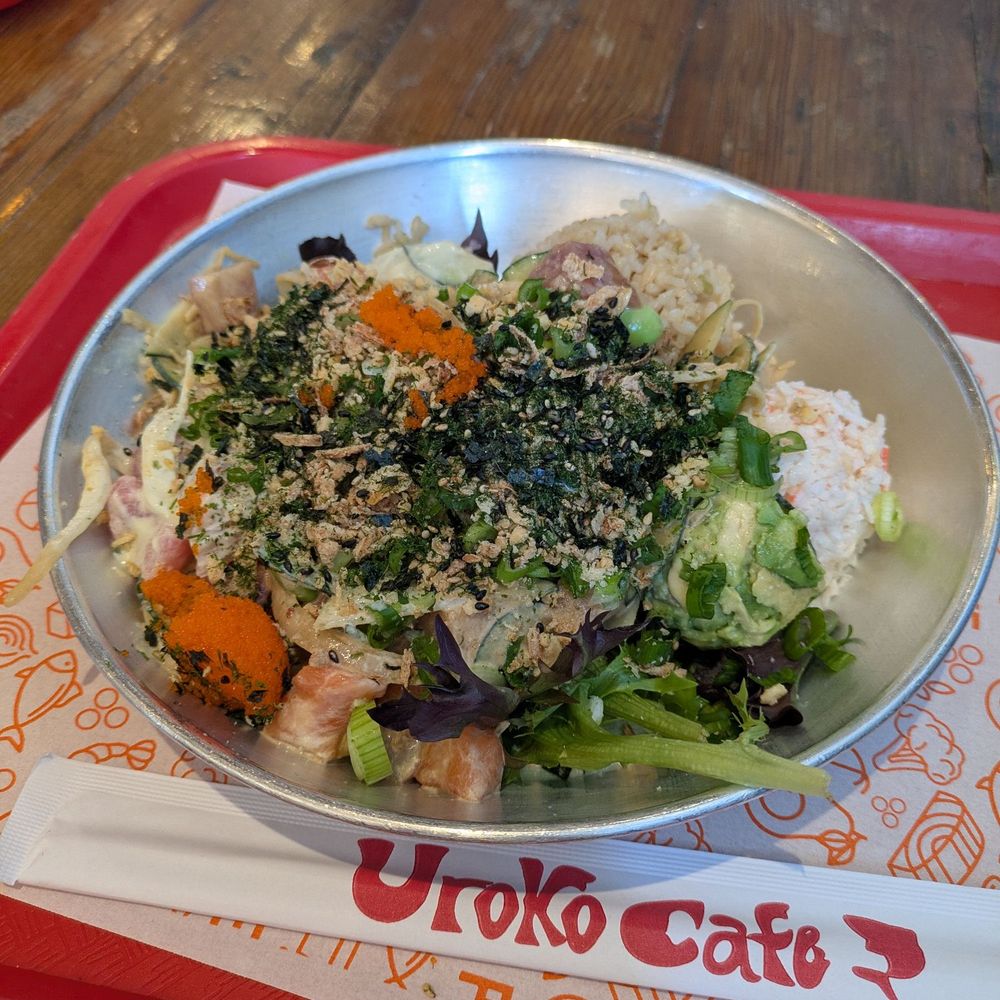 Uroko Poke - Salmon and yellowtail are great here! - Japanese Near Me - Costa Mesa, California Uroko Poke - Salmon and yellowtail are great here! - Japanese Near Me - Costa Mesa, California