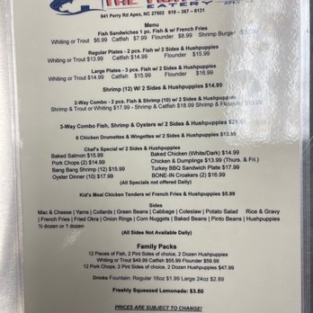 The Fish House Eatery - The Fish House Eatery Menu - Seafood Near Me - Apex, North Carolina