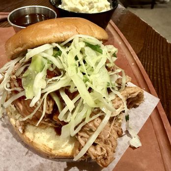 Q39 Midtown - Pulled pork sandwich with a side of potato salad - Barbeque Near Me - Kansas City, Missouri