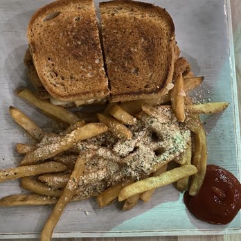 Pop's Sunset Grill - Famous Grouper Reuben + Truffle Parmesan Fries. - Seafood Near Me - Nokomis, Florida