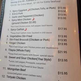Sun's Thai Food - Menu - Thai Near Me - Las Vegas, Nevada
