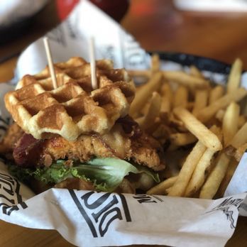 Montana's - a waffle sandwich and french fries - Steakhouses Near Me - Calgary, Alberta Montana's - a waffle sandwich and french fries - Steakhouses Near Me - Calgary, Alberta