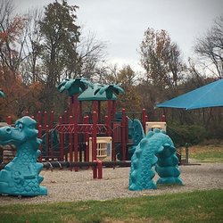 Koeneman Park - A whimsical dragon inhabits the playground.