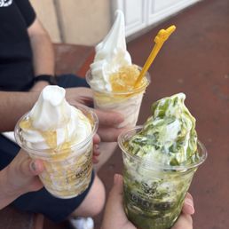 Sweetie, Honeymee, and matcha affogato