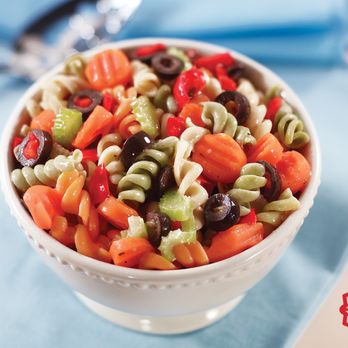 Lucky - a bowl of pasta salad with carrots, celery, and black olives - Bakeries Near Me - Carmel, California Lucky - a bowl of pasta salad with carrots, celery, and black olives - Bakeries Near Me - Carmel, California