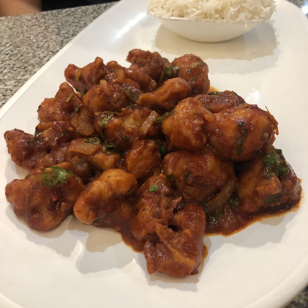 Udupi Indian Vegetarian & Vegan Cuisine - Vegan Gobi Manchurian served with rice. (Deep fried cauliflower) AMAZING - Indian Near Me - Tempe, Arizona Udupi Indian Vegetarian & Vegan Cuisine - Vegan Gobi Manchurian served with rice. (Deep fried cauliflower) AMAZING - Indian Near Me - Tempe, Arizona