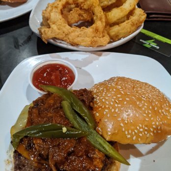 Flip Side - Burger and onion rings - Burgers Near Me - Columbus, Ohio Flip Side - Burger and onion rings - Burgers Near Me - Columbus, Ohio