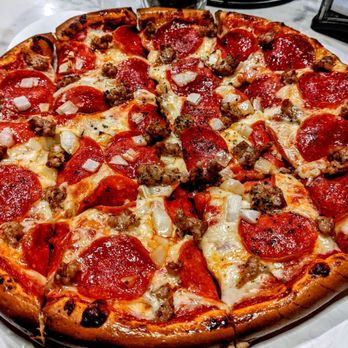 Pagoni's Pizza - a pepperoni and sausage pizza - Pizza Near Me - Kaukauna, Wisconsin