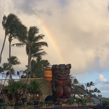 Auli'i Luau - Stage + rainbow - Performing Arts Near Me - Koloa, Hawaii