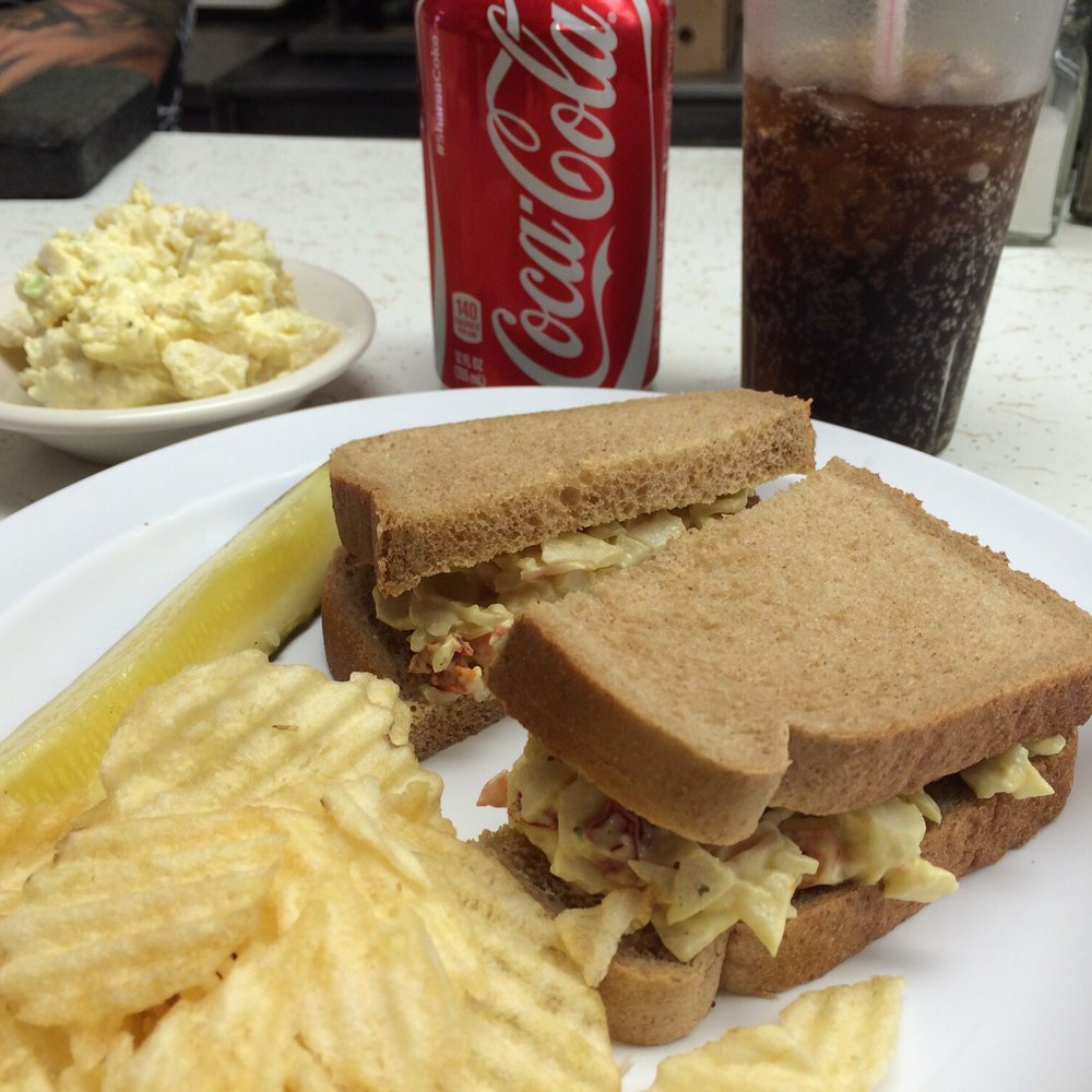 Lincoln Street Diner - Crab salad sandwich with potato salad and a Coke. The special one summer day. - Diners Near Me - Ithaca, New York