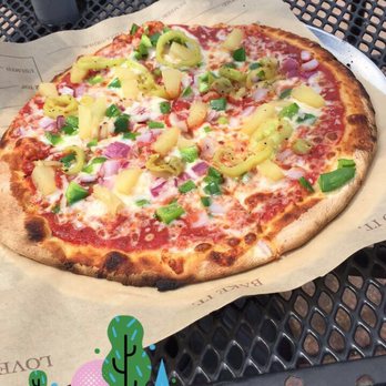 Rise Pies - Have a pie your way in minutes.  Mine was so good. Spicy sauce, green peppers, onions, pineapple and peppers. - Pizza Near Me - Youngstown, Ohio