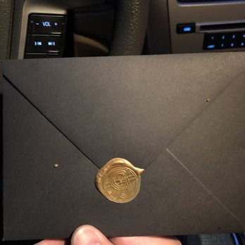 Georgia James - Every receipt is brought to you in a black envelope with a Georgia James wax stamp. - Steakhouses Near Me - Houston, Texas Georgia James - Every receipt is brought to you in a black envelope with a Georgia James wax stamp. - Steakhouses Near Me - Houston, Texas