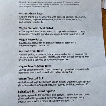 Tavern on the Hill - Vegan menu we tried the pesto pasta (so good) and BLT.. was ok imo - Bars Near Me - Duluth, Minnesota