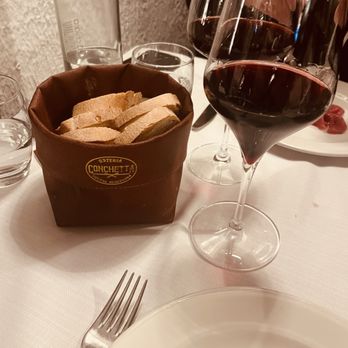 Osteria Conchetta - Complimentary bread basket - Italian Near Me - Milan, Michigan Osteria Conchetta - Complimentary bread basket - Italian Near Me - Milan, Michigan