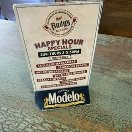 Happy Hour menu.