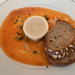 The Delaunay - Smoked salmon started, the bread is good for my lamb liver souse
