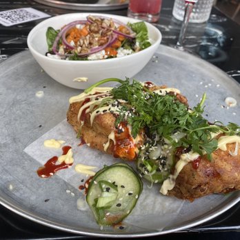 BLAKE Brewhouse & Distillery - Korean fried chicken and yam salad - Asian Fusion Near Me - Canmore, Alberta BLAKE Brewhouse & Distillery - Korean fried chicken and yam salad - Asian Fusion Near Me - Canmore, Alberta