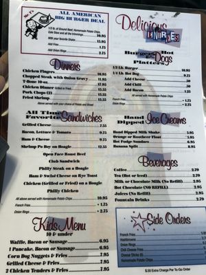 Menu photo 2 All American Diner Panama City Beach, FL