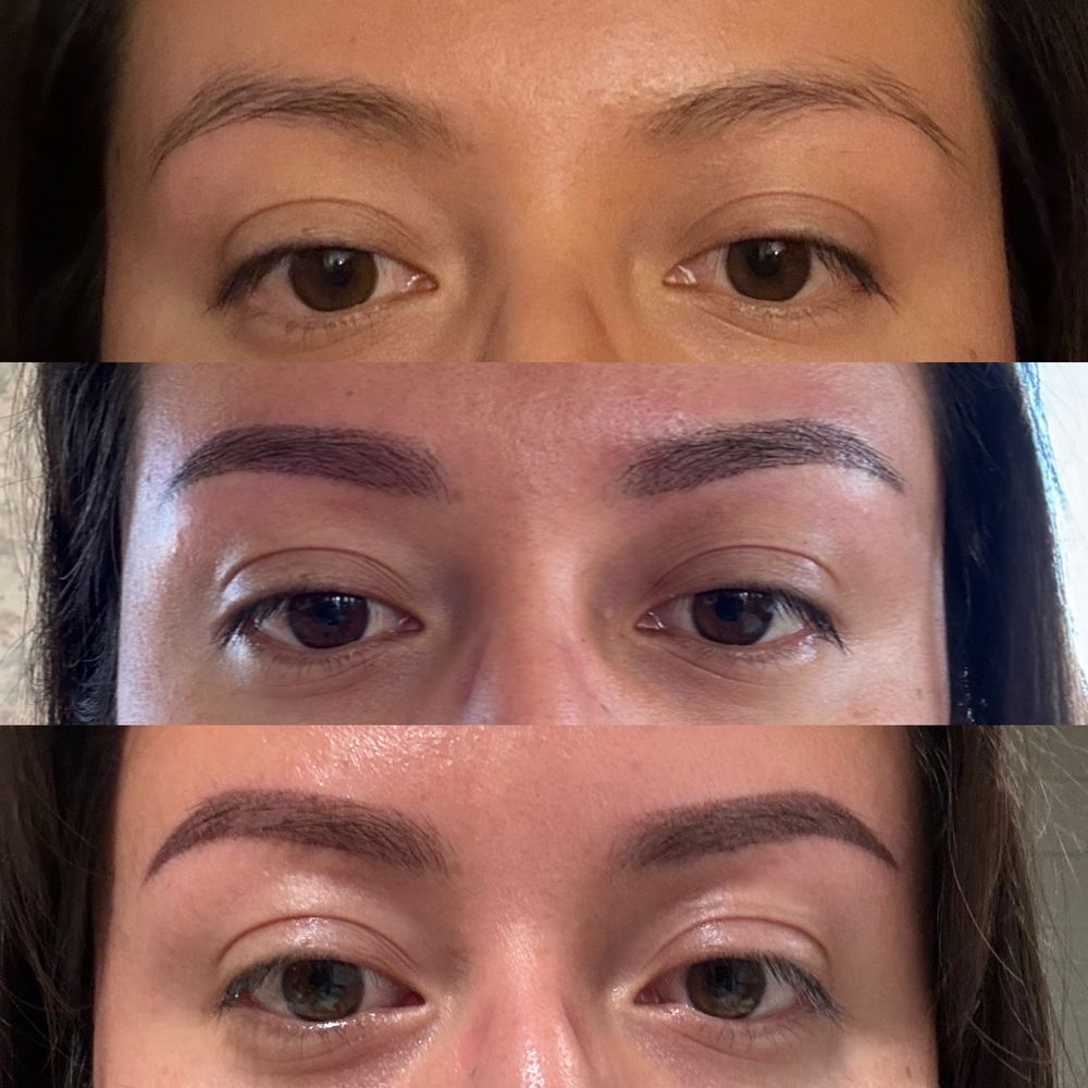 Natural eyebrows , first session, second session Natural eyebrows , first session, second session