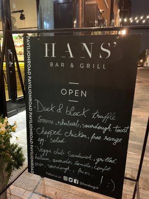 Menu photo 4 Hans' Bar & Grill London, XGL Menu photo 4 Hans' Bar & Grill London, XGL