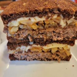 Patty melt hot off the griddle