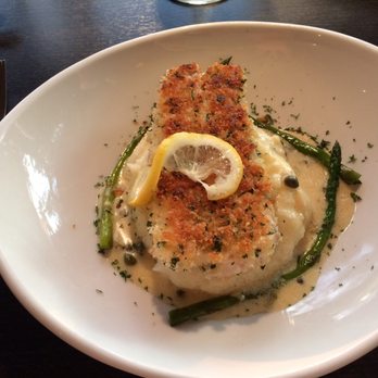 Caps On The Water - Flounder with panko crust, lemon beurre blanc sauce with capers, mash potatoes, asparagus - Seafood Near Me - St Augustine, Florida Caps On The Water - Flounder with panko crust, lemon beurre blanc sauce with capers, mash potatoes, asparagus - Seafood Near Me - St Augustine, Florida
