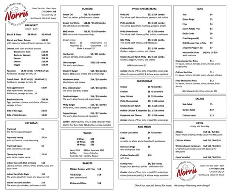 Menu photo 3 Norris Family Kitchen Crescent City, CA