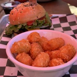 Rockies - Burger and tots.  Delicious!