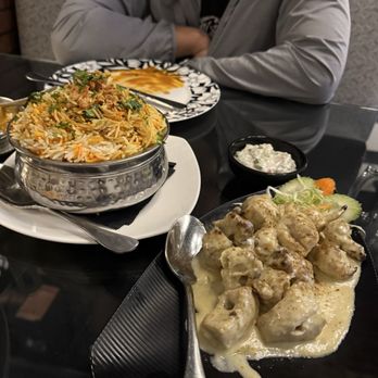 Zen Curry and Grill - LAMB BIRYANI & CHICKEN MALAI KABOB (yogurt sauce on the side was fresh and delicious) - Indian Near Me - Temecula, California Zen Curry and Grill - LAMB BIRYANI & CHICKEN MALAI KABOB (yogurt sauce on the side was fresh and delicious) - Indian Near Me - Temecula, California