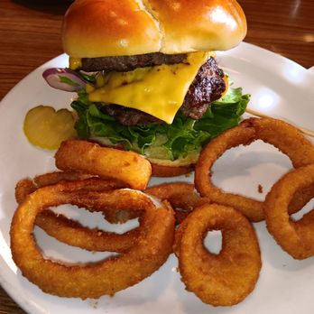 Denny's - Double Cheeseburger with onion rings - Diners Near Me - Colton, California Denny's - Double Cheeseburger with onion rings - Diners Near Me - Colton, California